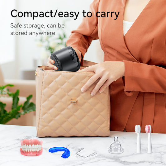 Ultrasonic cleaning machine portable and multifunctional home jewelry denture cleaner toothbrush head